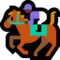 Horse Racing - Black emoji on Microsoft